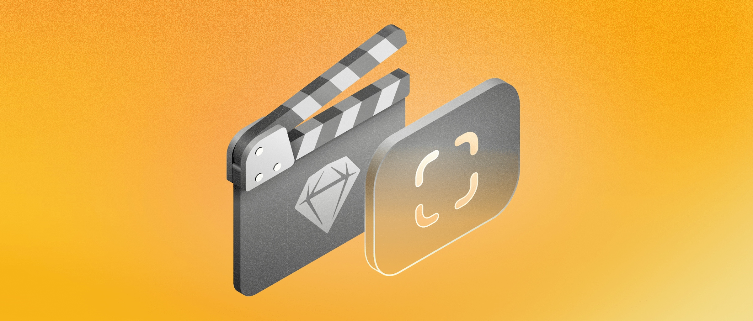 Image showing a Sketch clicker and the Corners icon over a yellow background.