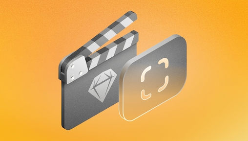 Image showing a Sketch clicker and the Corners icon over a yellow background.