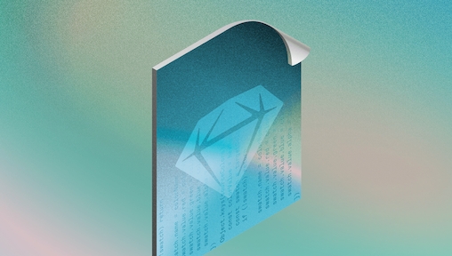 Image showing a an open format file with Sketch icon on top of it, over a teal background.