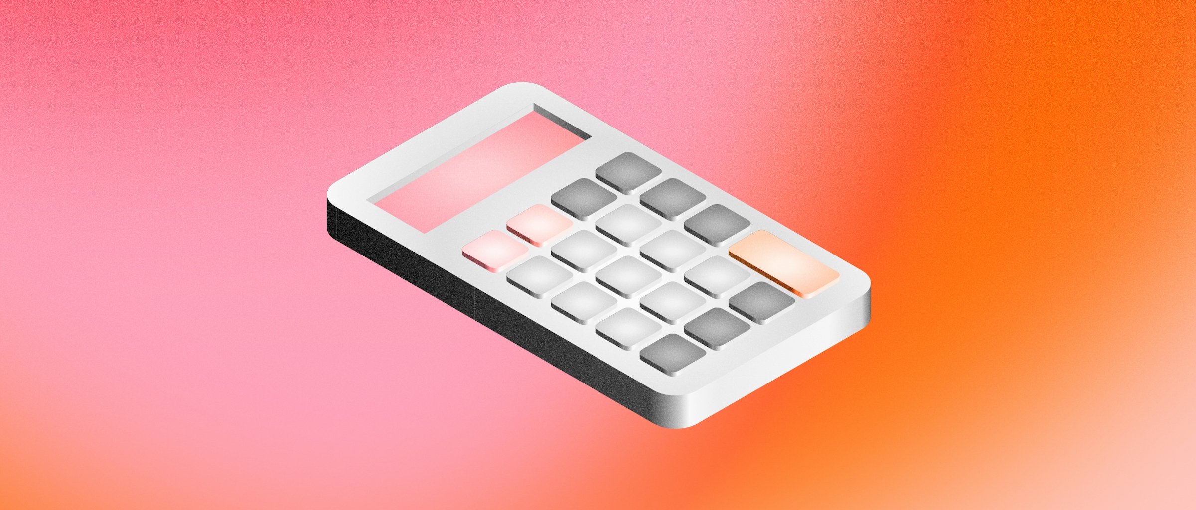 Cover image featuring a calculator on top of a coral background.