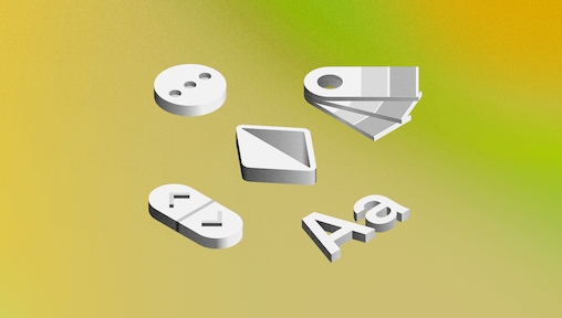 An illustration showing different isometric icons on a green background